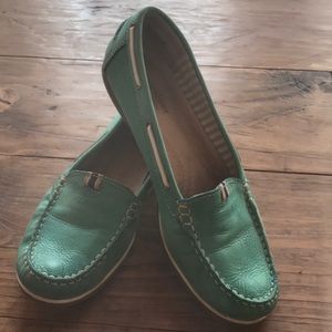 Green slip on loafer
